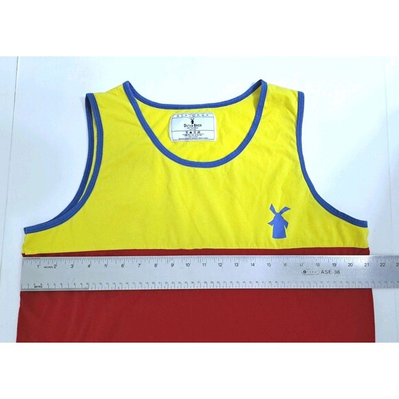 Dutch Bros Coffee Tank Top Mens Size XL Colorblock Red Yellow Blue - Picture 7 of 8